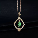 18Kt Yellow Gold Diamond 1.09 ct Tsavorite Pendant