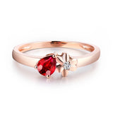 18Kt Rose Gold Diamond 0.40 ct Ruby Ring