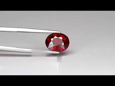 6.58 ct natural red zircon in oval cut, untreated, AGR certified