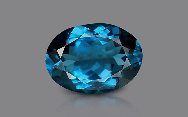 Natural Blue Topaz 6.12 ct – Greenish Blue, Oval Cut