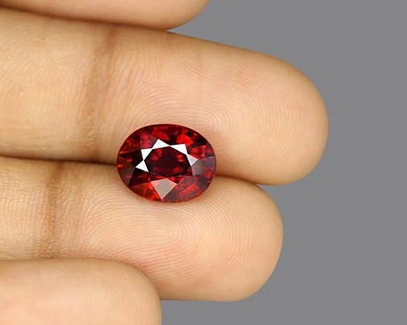 Natural Red Zircon 6.58 ct – Oval Cut, Untreated, AGR Certified
