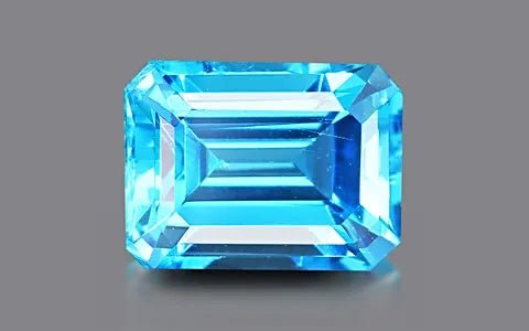 Natural Swiss Blue Topaz 3.02 ct – Emerald Cut, Irradiated, Certified